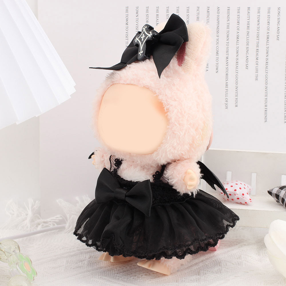 labubu black dress selling demon little angel set suitable 15 17cm Includes hat and overalls
