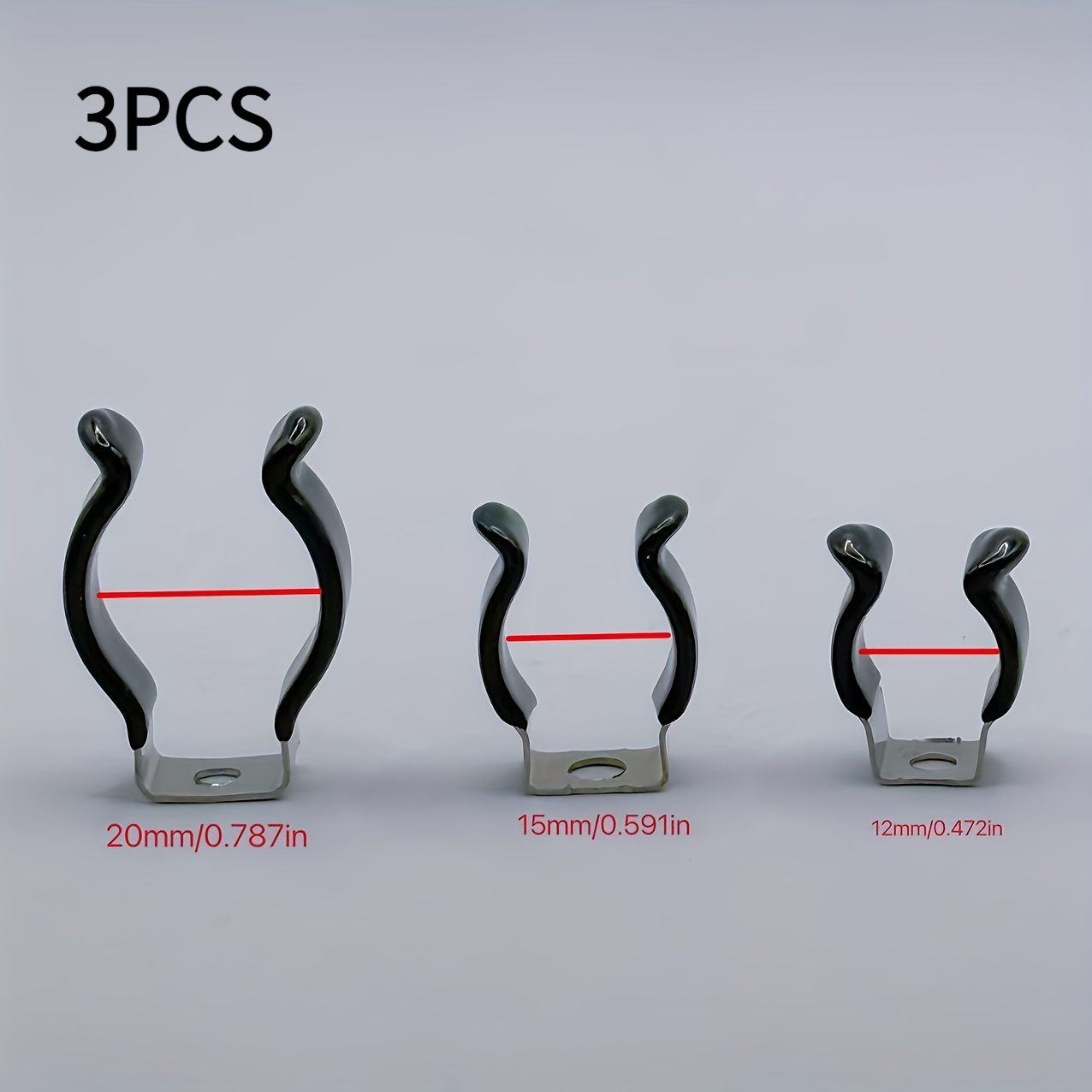 TEMU 3/6pcs Metal Hose Clamp 12/15/20mm - Durable Plastic And Metal Wire And Cable Clip, No Battery Required, , For Secure Hose And Line Fixing,