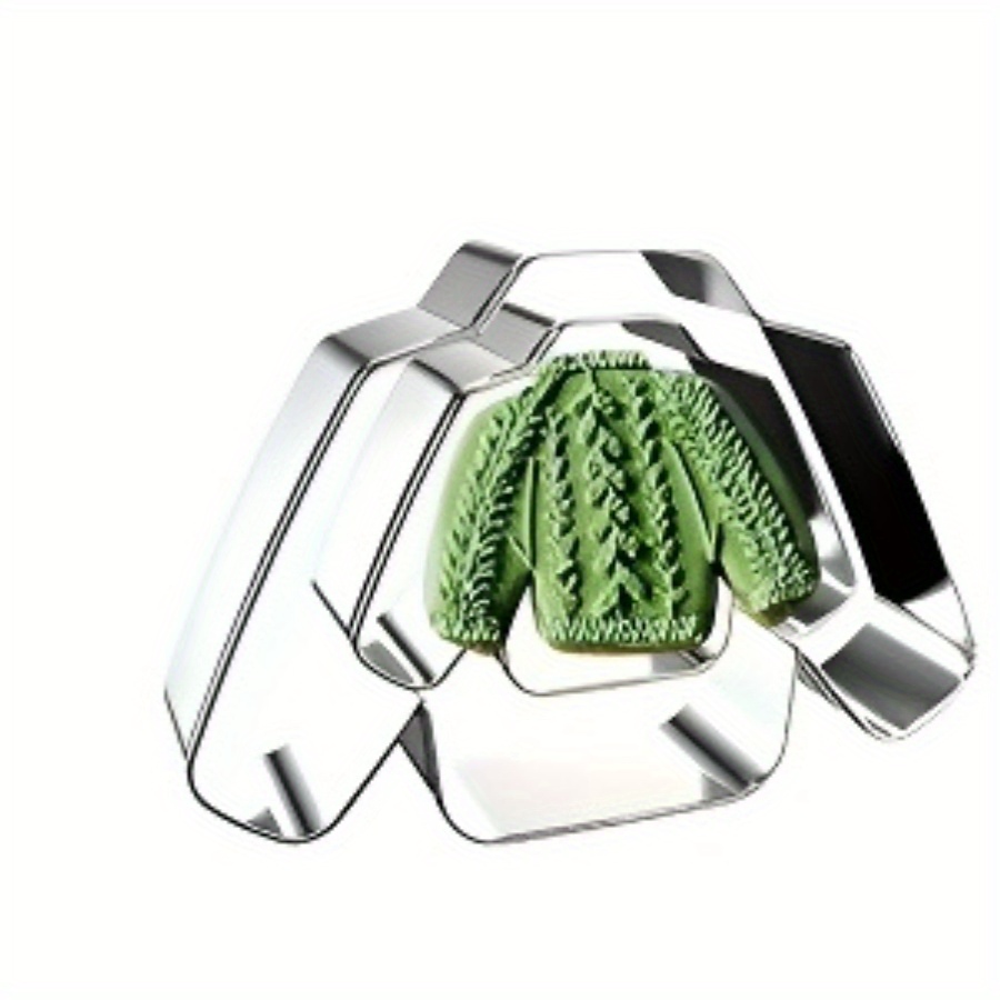 TEMU 2pcs Christmas Sweater Cookie Cutter, Fondant Tool, Diy Baking Decoration Mold Kitchen Accessories - Suitable For Party Supplies/gifts, Best For