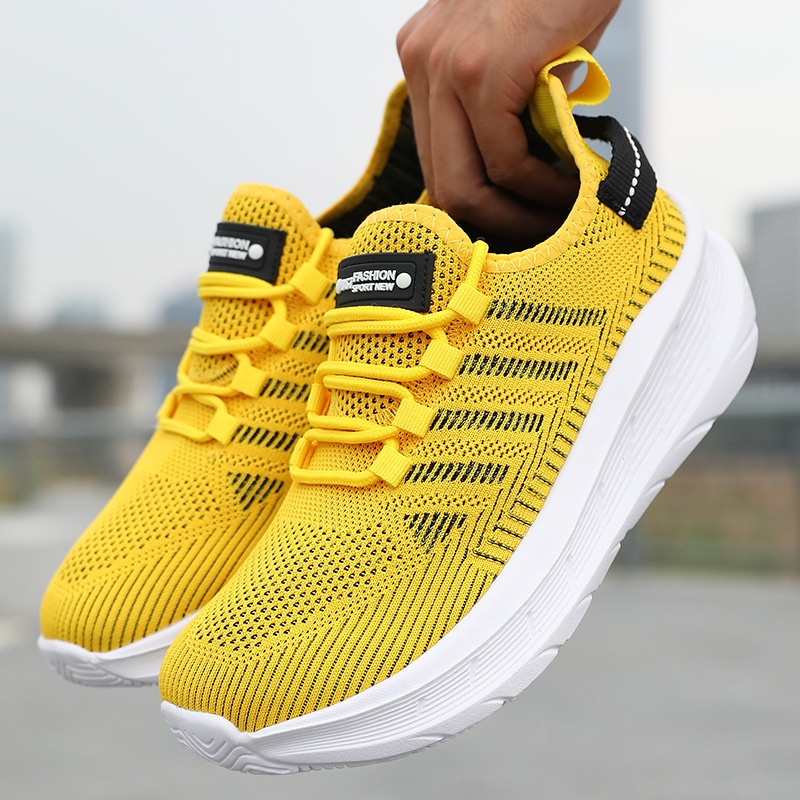 TEMU Men' Wide Toe Casual Sneakers, Breathable Mesh Thick Sole Men's Casual Shoes, Comfortable Striped Contrast Lace Running Shoes, Suitable For ,
