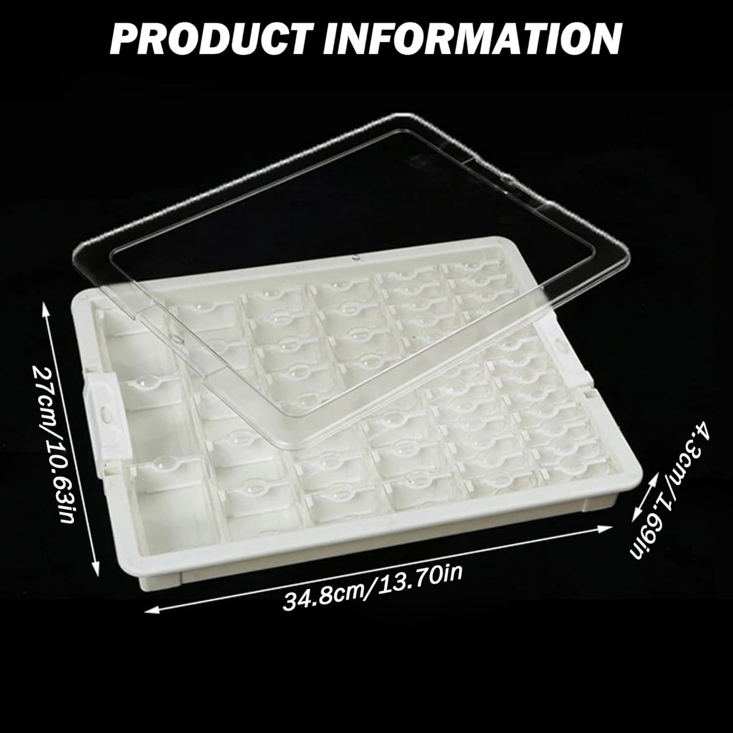 1 set bead storage solutions   50 clear removable bead storage containers with   lid plastic bead organizer box for nail art   jewelry jewelry organizer box Product details 1