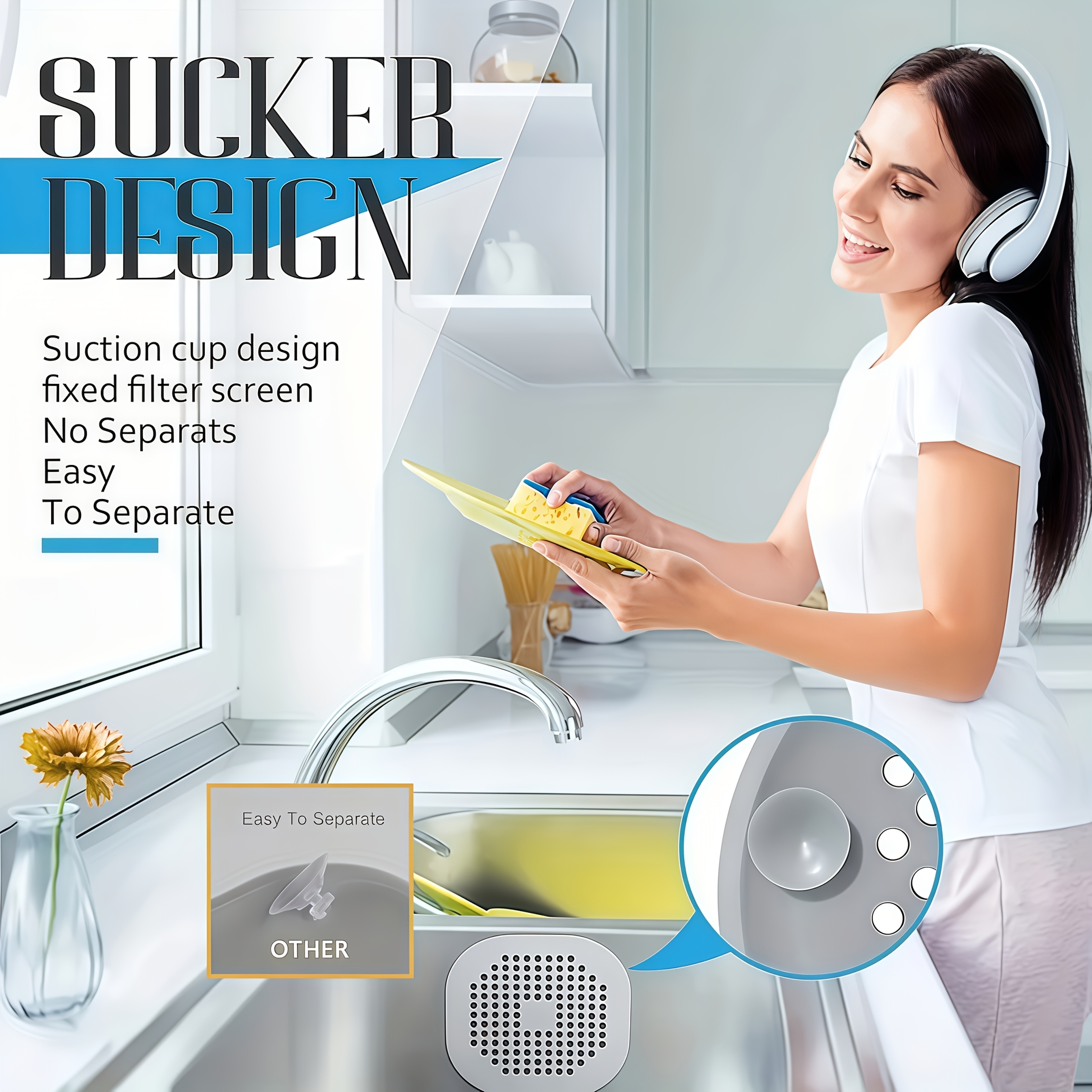 10pcs (10-Pack)   Drain Strainers Suitable for Kitchen & Bathroom Sink, Bathtub, Shower Drain Covers with Bathtub/Shower Suitable for Floor Drains, Plastic Mesh Hair Catcher for Pipe, No /Electricity-Free Installation, Gift