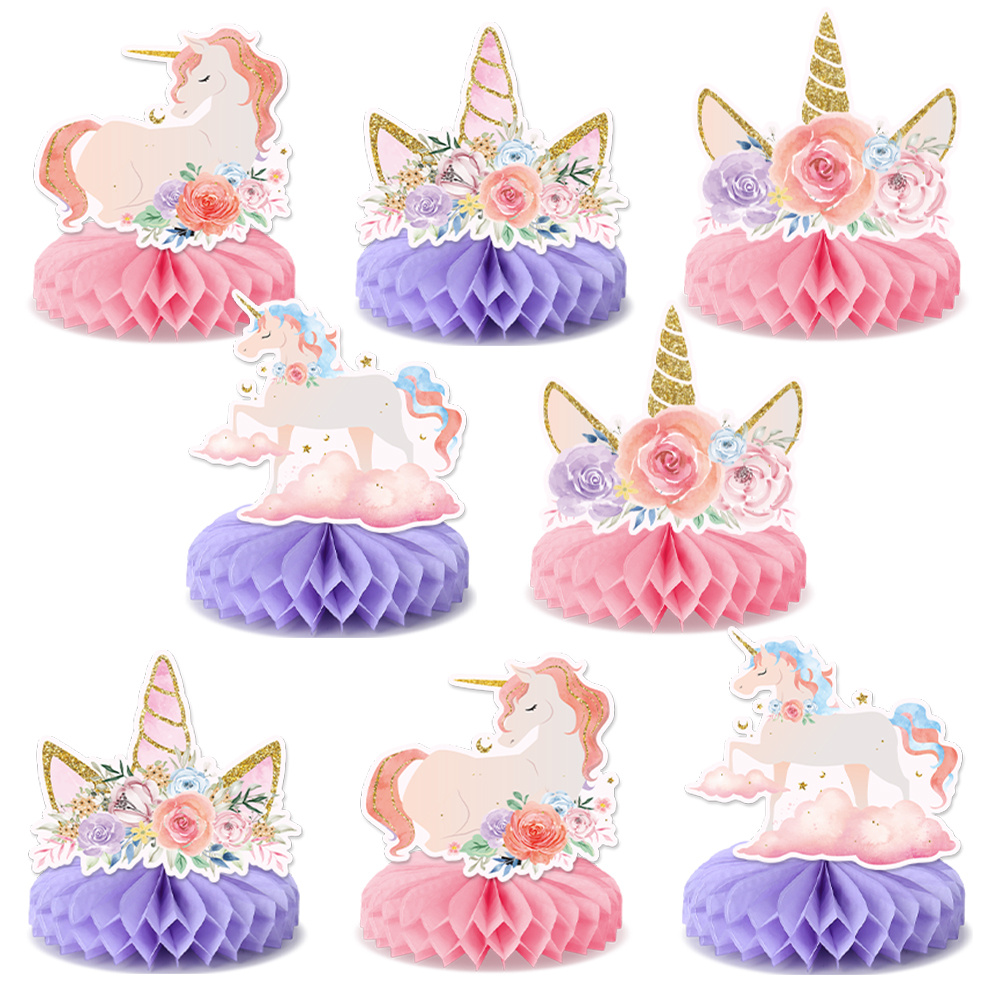 Unicorn-themed Party Centerpieces, 8pcs Desktop Decorations Suitable For Birthdays, Thanksgiving, And Graduations