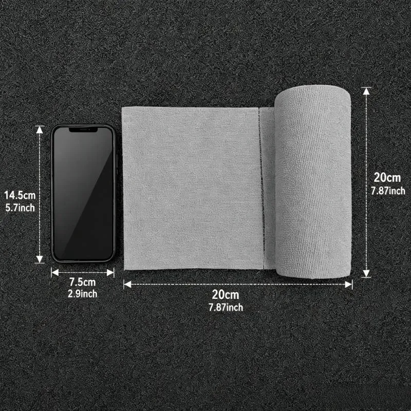 TEMU 1 Roll, 4 Meters Long, Gray Reusable Cleaning Cloth, Specifically For Exterior Vehicle Cleaning, Microfiber Towel Roll, Dishcloth, Dishwashing