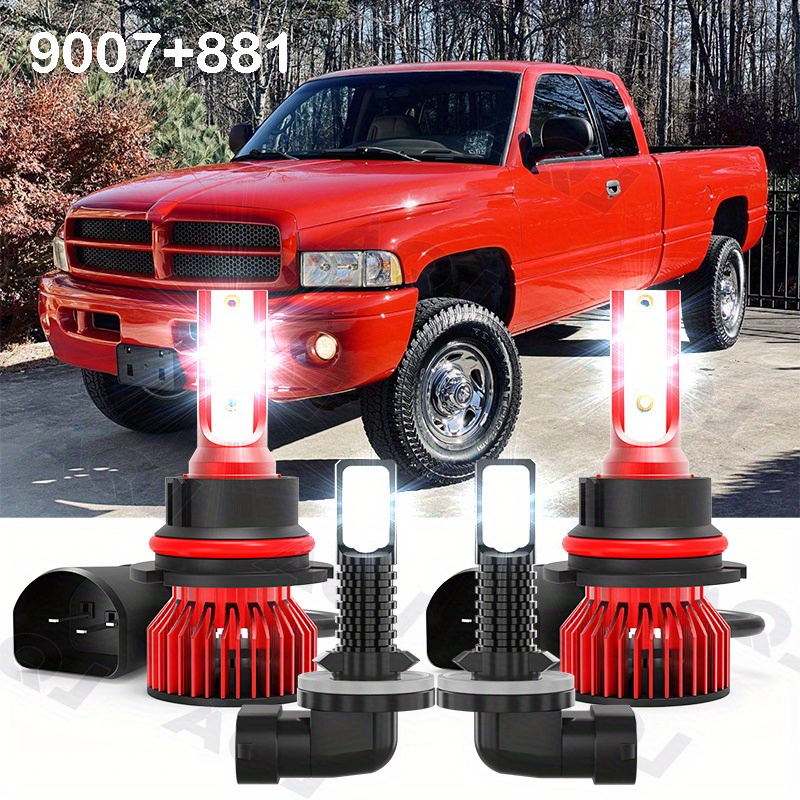 

4pcs 6000k Led Headlight High Beam/ Low Beam + Fog Light Bulb 1500 2500 3500 1999-2001.