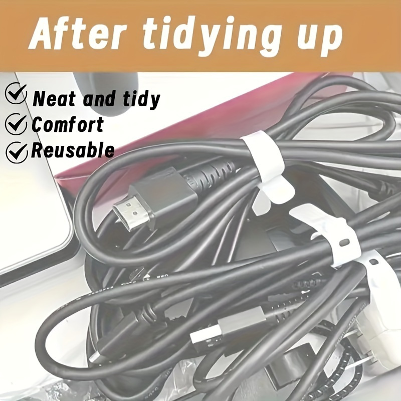 20pcs Silicone Cable Ties for Versatile Cord Organization