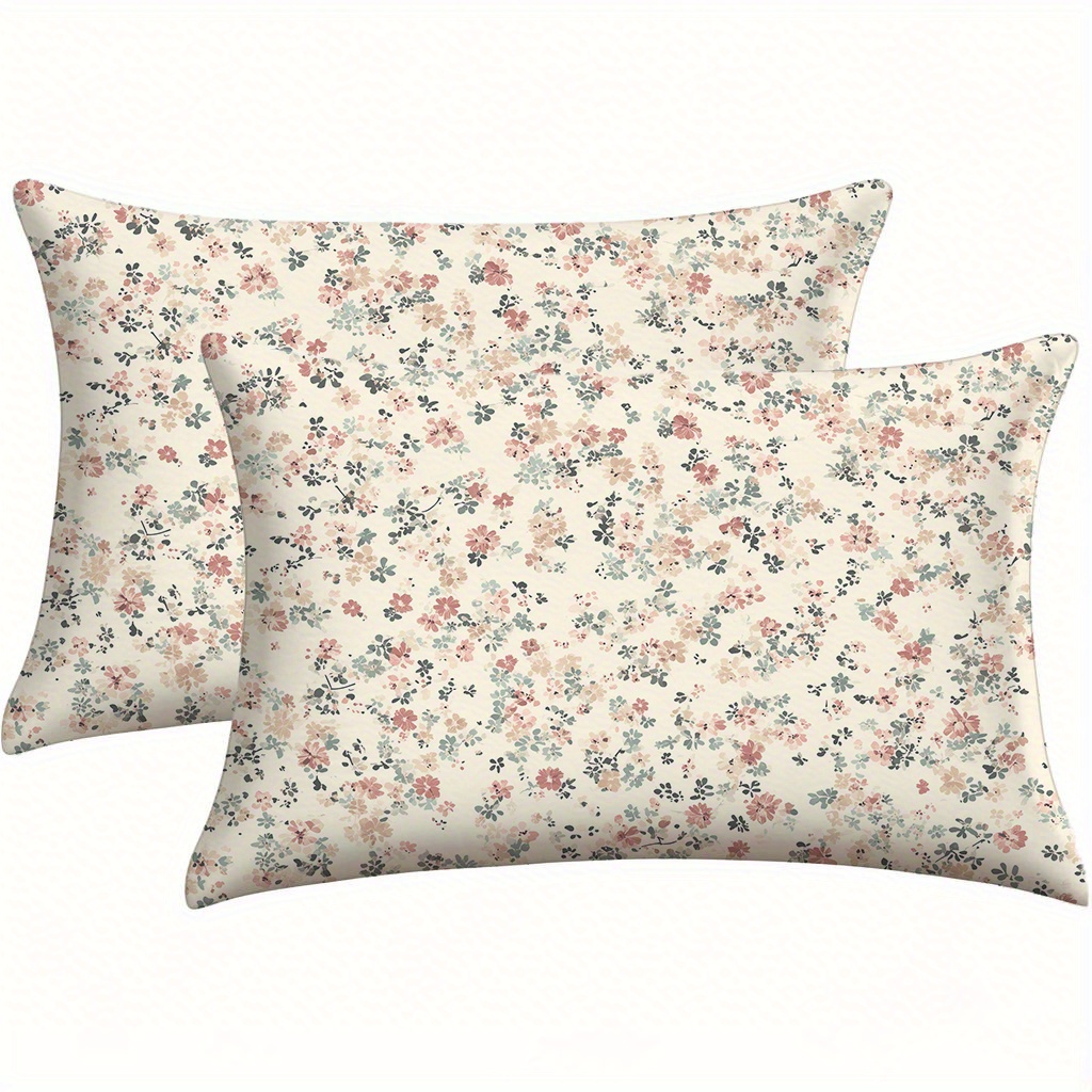 TEMU 2pcs- Floral Pattern Polyester Pillowcase For A (pillow Core Not Included) Holiday Decoration Home Decor Sofa Pillow Cover, Modern Sofa