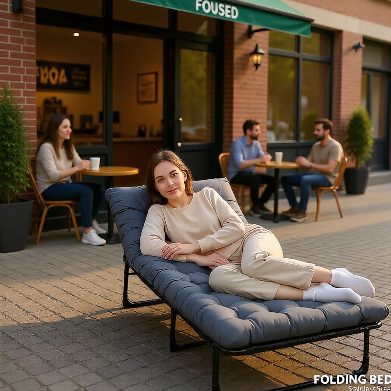 Introducing The 2026 Heavy-Duty Portable Folding Bed: a Collapsible Camping Bed Perfect for Outdoor Escapades. It Can Hold Up to 200.0 KG, Is Made for Outdoor Conditions