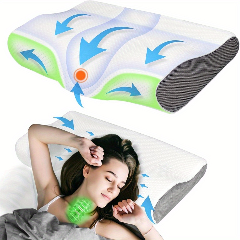Neck Support Pillow, Sleep Pillow, Pillows For Neck And Shoulder, Contoured Bed Pillow For Side, Back, And Stomach Sleepers
