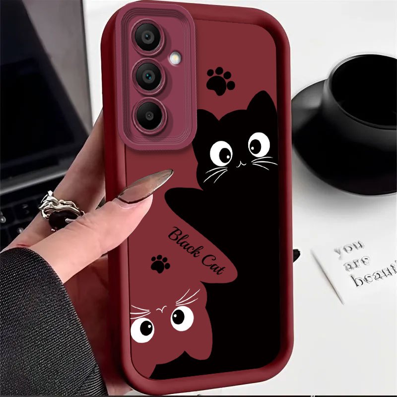 TEMU Phone Case - Cartoon Cute Cat Phone Case Suitable For Galaxy A06 A05s A54 A55 A56 A34 A35 A51 A12 A13 A14 A15 A16 A25 A26 A33 A36 A52 A52s A53