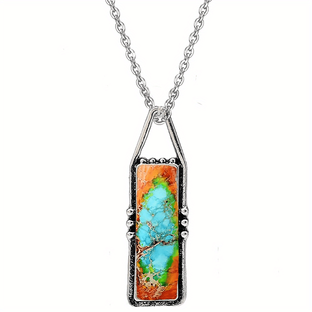 TEMU Stylish And Artistic Geometric Vintage Bohemian Pendant Necklace, A Beautiful And Ideal Gift For Festival Celebrations