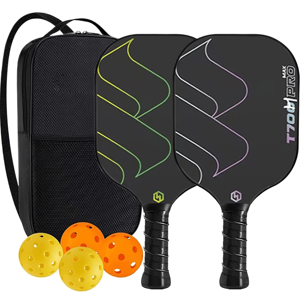 TEMU Pickleball-paddles-set Of 2 Rackets With 4 Balls And Bag, Equipment With Accessories, Fiberglass Pickleball Racquet Set For Men, Women Id