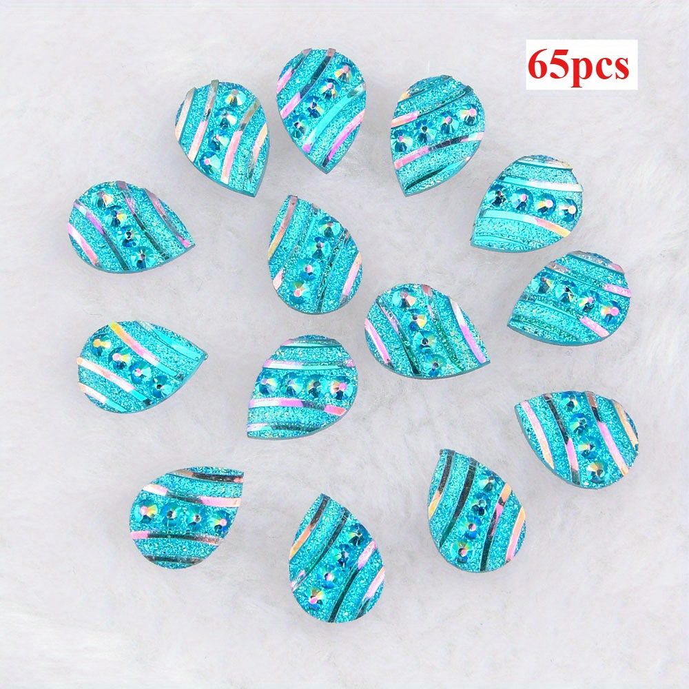 28-65pcs Teardrop Shape Resin Rhinestone Wedding Decoration