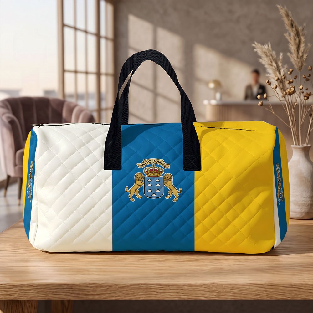 TEMU Bolsa tote y de lona tipo maletín con Canarias para hombre - Bolsa de viaje y gimnasio de gran capacidad con estampado de Canarias, cierre de