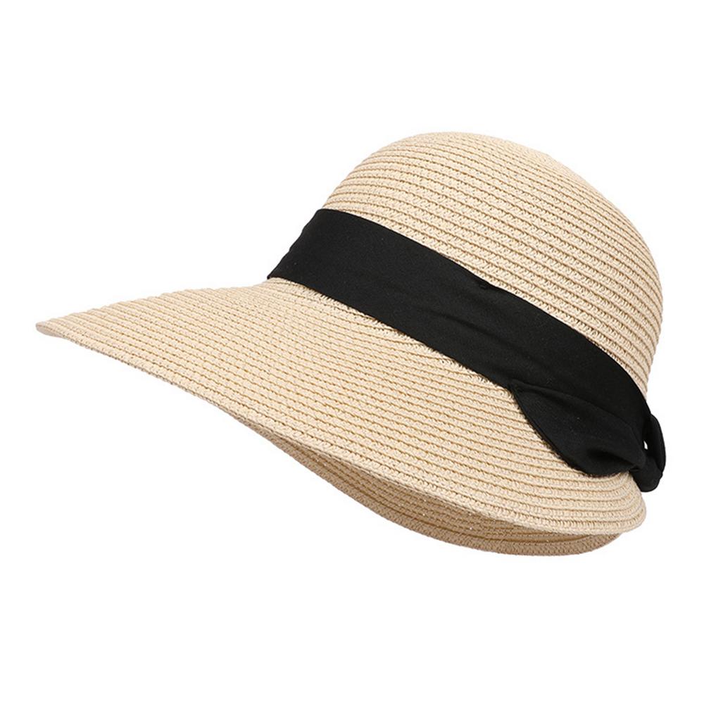 TEMU Women Beach Straw Hats Foldable Women' Wide Brim Sun Hat Summer Straw Sun Hats Lady Outdoor Foldable Beach Sun Cap
