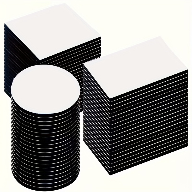 Image of 120pcs Of Super-strong Double-sided Tape(60 Sets Of 120pcs Each) - Black. Suitable For Use On Surfaces Such As Foam, Walls, Floors, And Doors. Ideal For Crafts, Art, And Plastic-