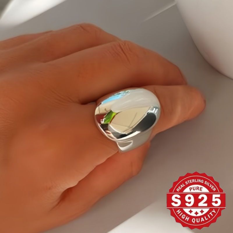 elegant vintage 925 sterling silver   ring simple geometric statement band 925 silver plated for   parties weddings valentines day gift   compatible details 5