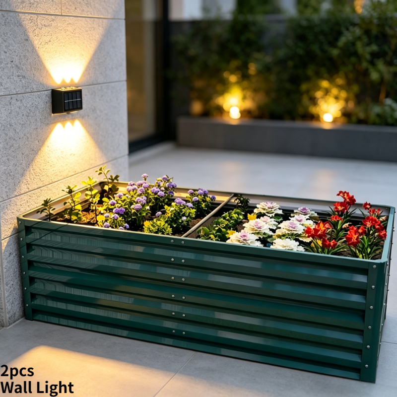 TEMU 6-led Solar Outdoor Wall Light, Warm , Plug-and-play Installation, Suitable For Garden Fences, , Garages, , Indoor/outdoor Use, 2pcs Ambient