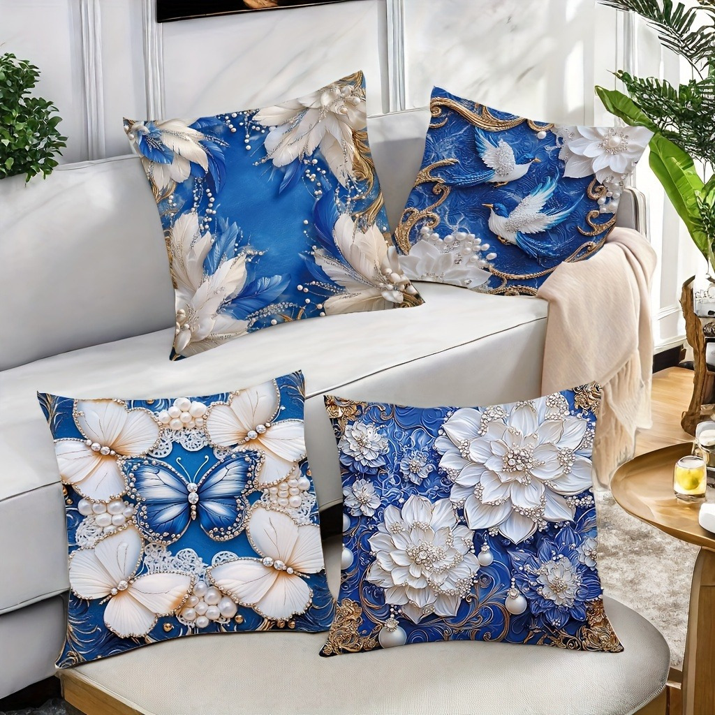 

4pcs, Pattern , And - Pillowcase, Suitable For Of , 18x18 , Opening And ,