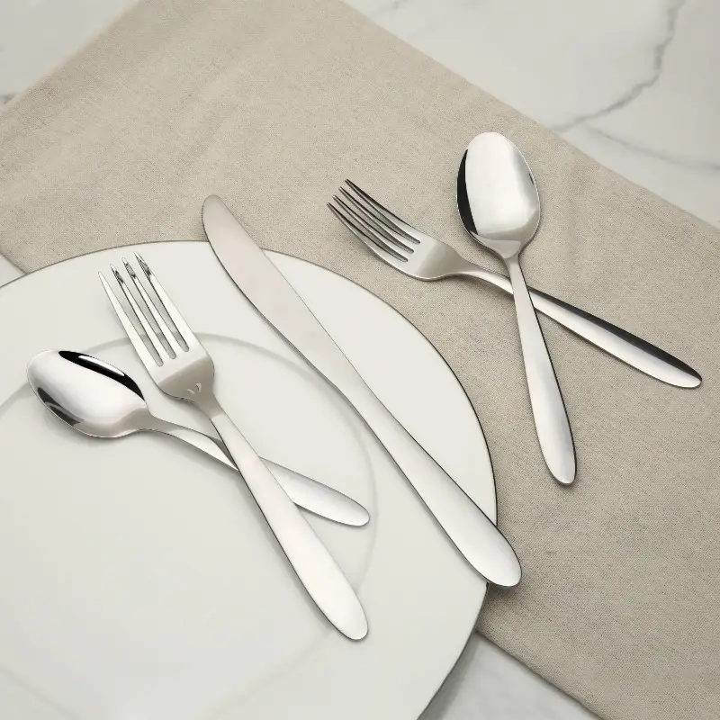 20pcs stainless steel silvery flatware set service for 4 adults, dining essentials, home dining, stylish utensils, modern flatware, rustresistant material, durable cutlery, dinnerware set, silverware collection Product details 4