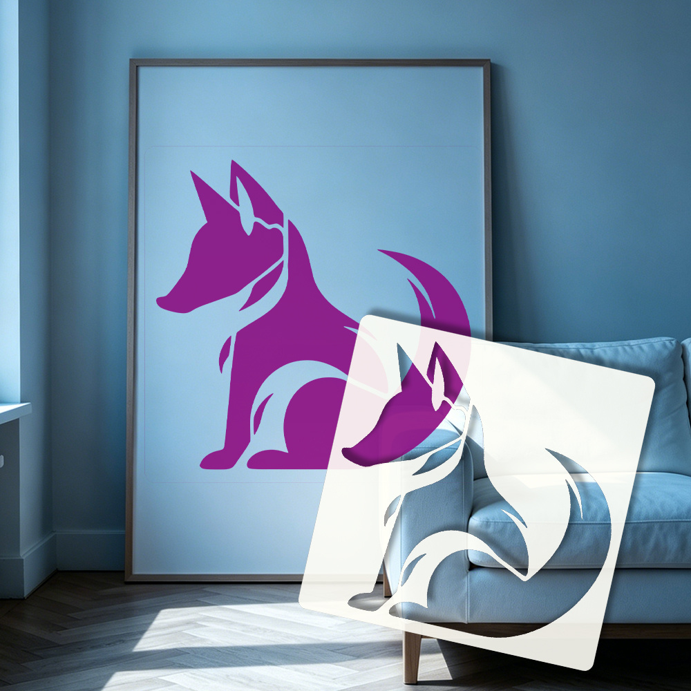 Minimalist Fox Outline Template for Crafting