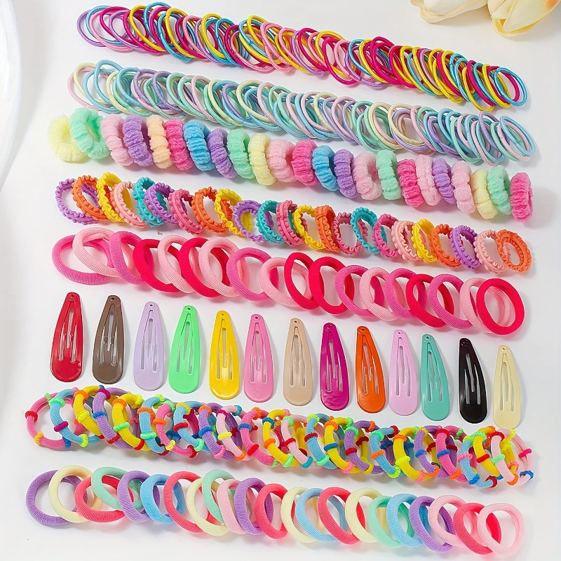 889pcs Trendy Unicorn Hair Clips and Elasti-Ponies Set