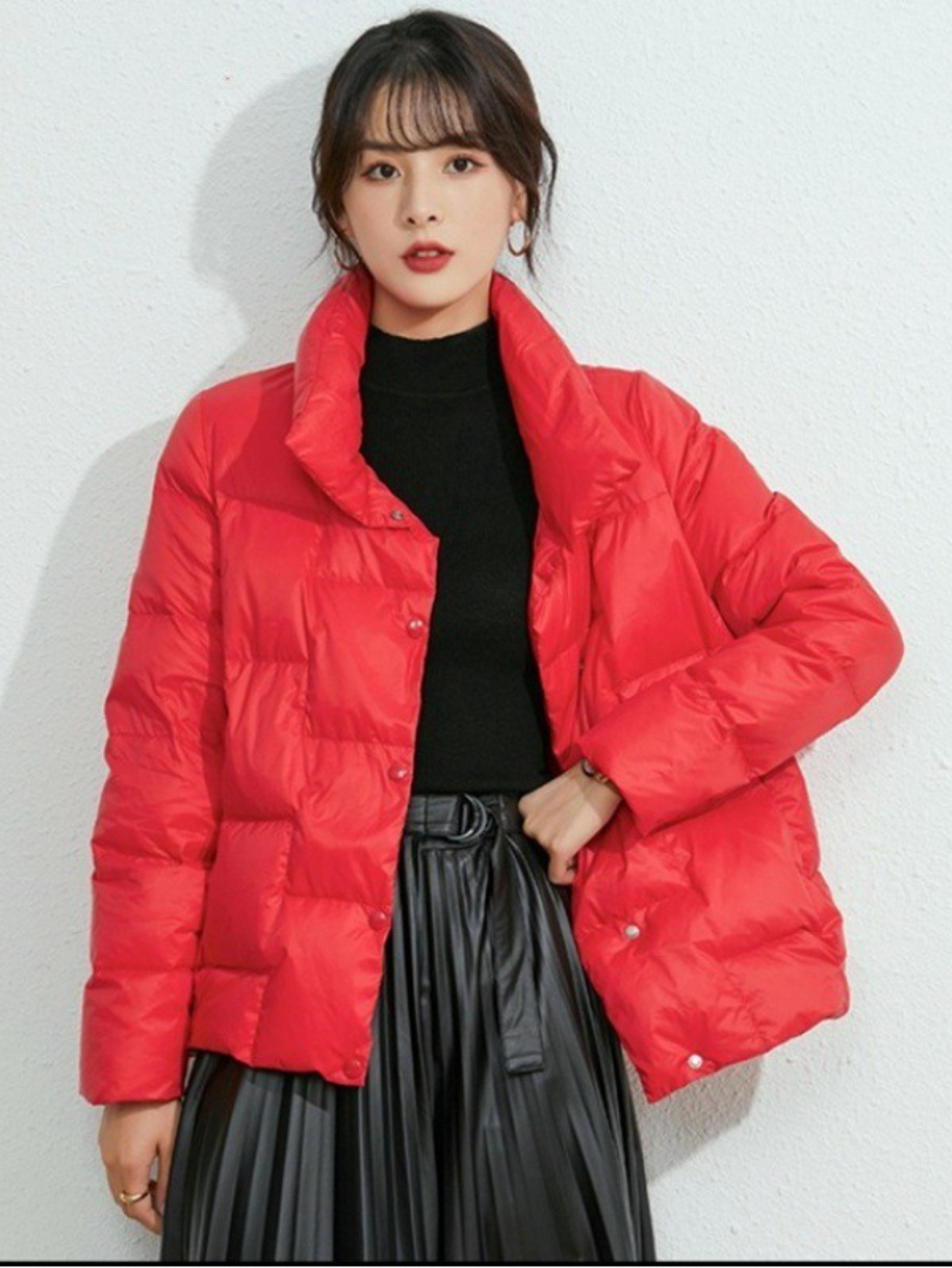 pinghu womens korean   jacket lightweight winter coat with filled stand collar button closure short jacket for casual formal wear filled no bulk  