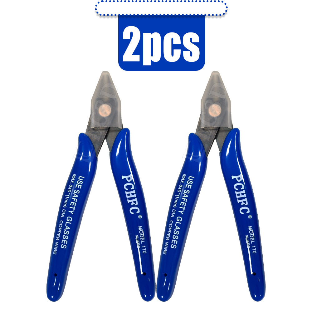 TEMU Pchfc Model 170 2pcs Cutting Nippers Ergonomic Anti-slip Handle Suitable For Small Spaces, For Zip Ties, Filaments, Soft Wires, Plastics, Soft