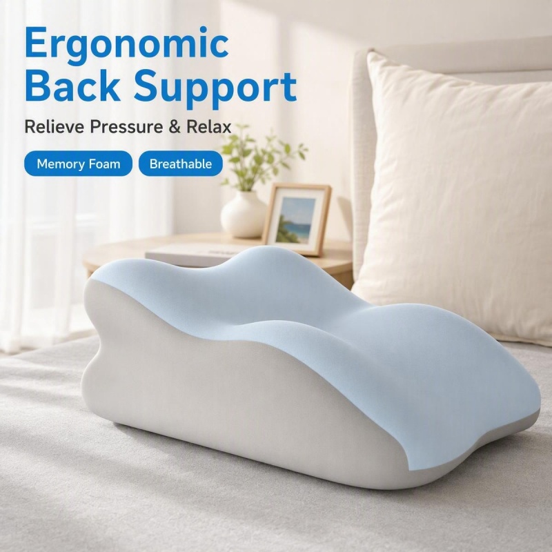 TEMU 2026 Ergonomic Back Support Pillow, Multi-position Lumbar And Back Pressure Relief Cushion, Bedroom Sofa Home Casual Multi-use Relaxation Pad