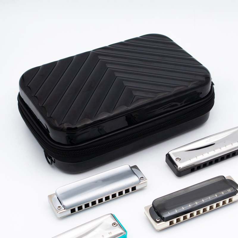 10 Holes Harmonica Case with Zippered Pouch