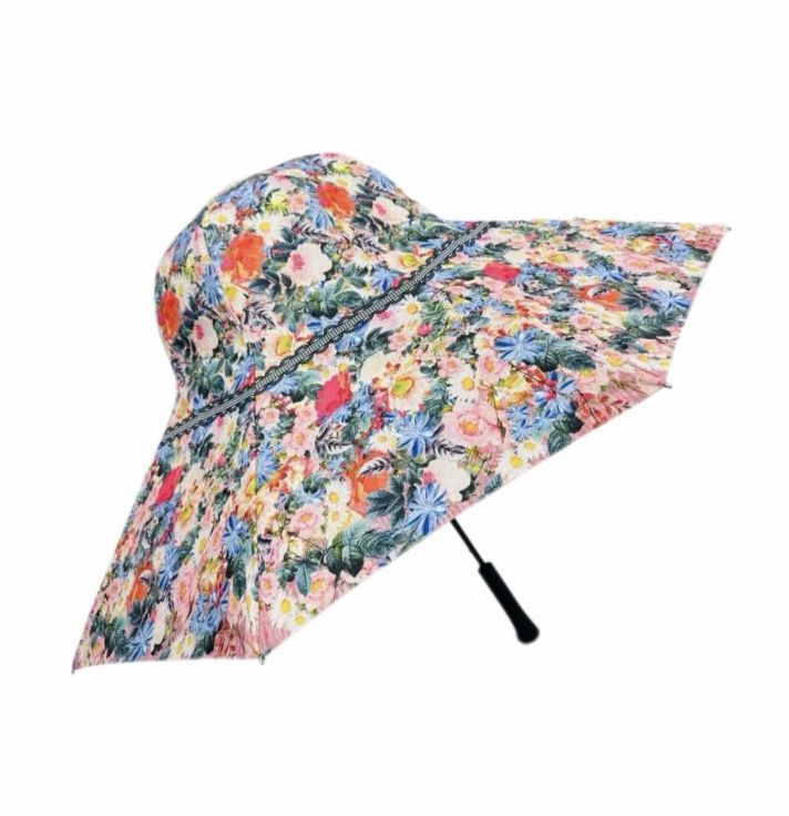 Unique Vacation Umbrella, High-Quality Printed Women's Dual-Purpose Straight Shaft Sun Umbrella, Stylish Photo Umbrella