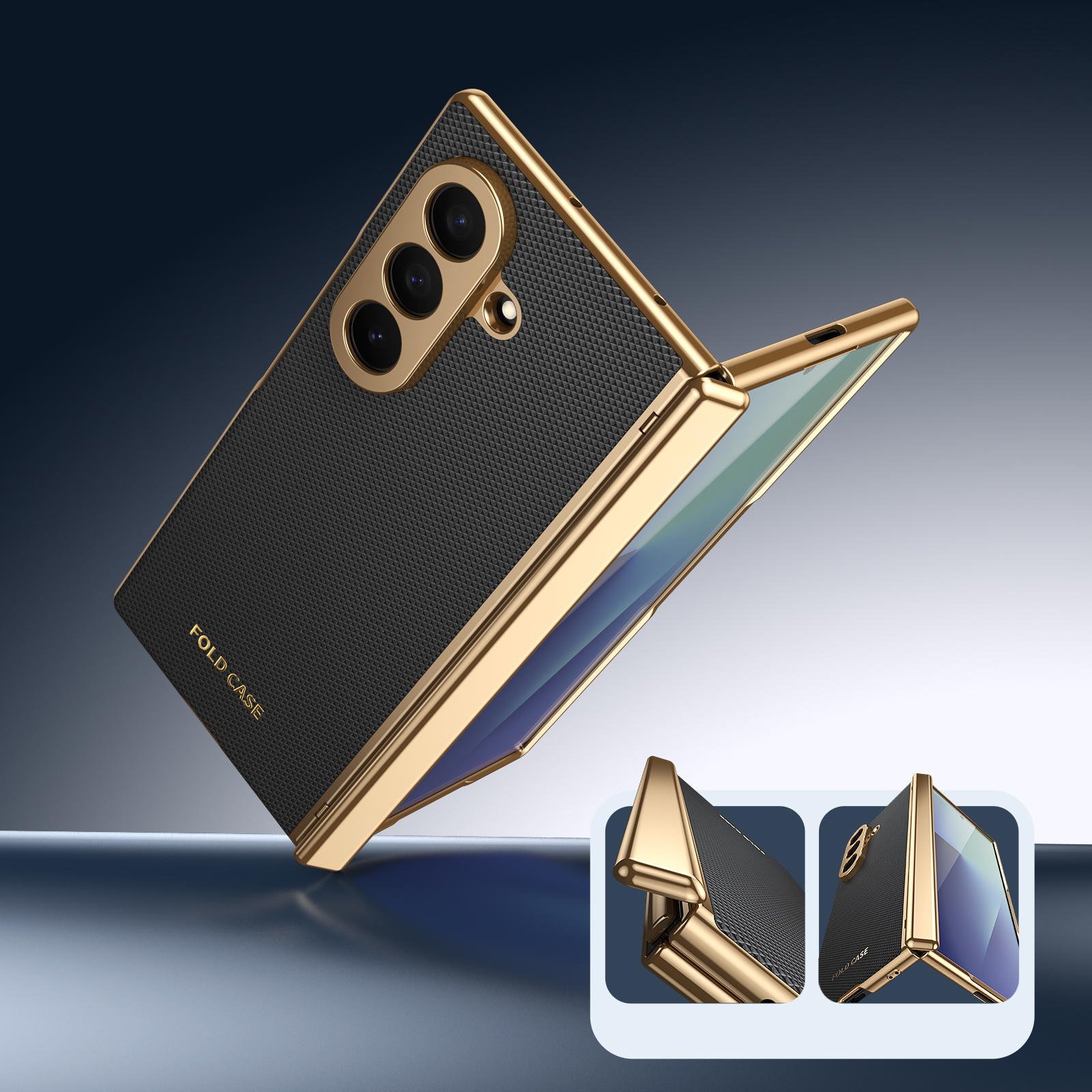 Coque de téléphone - Coque de téléphone TPU tout-en-un avec protection de charnière, convient pour Samsung Z Fold7 Fold6 Fold5 Fold4 Fold3, coque de téléphone pliante d'affaires, &Cadeau pour papa&Cadeau pour papa&Accessoires de téléphone portable