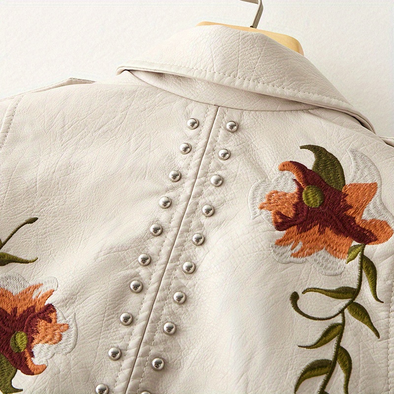 Ladies' Motorcycle Jacket with Floral