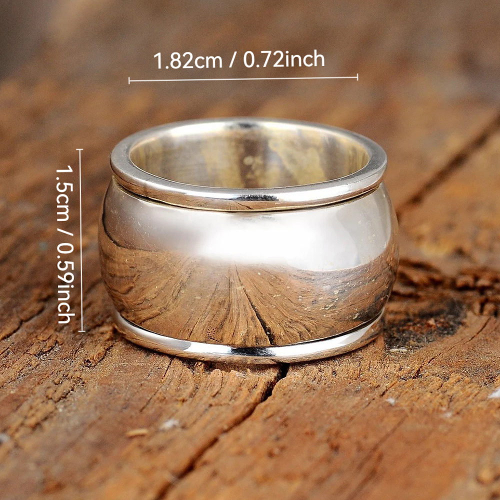 Curved Top Stainless Steel Rotatable Ring for Women