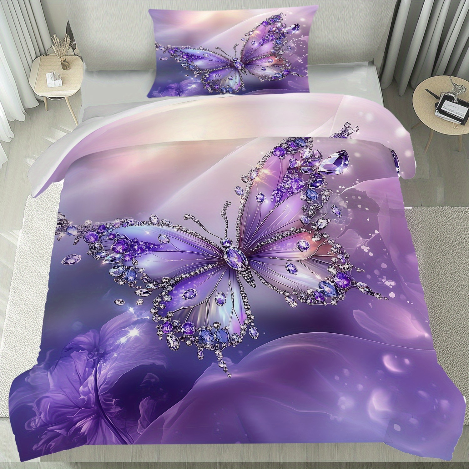 TEMU Mokalala 2/3pcs Stunning -decorated Duvet Cover Set, Includes 1 Quilt Cover And 2 Pillowcases, Nature - Ideal For Bedroom Decoration, Suitable