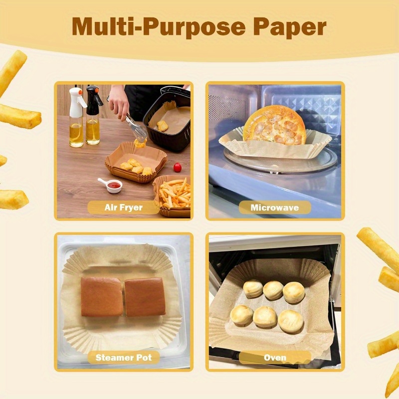200pcs 8 air fryer liner square baking parchment paper airfryer linersunbleached disposable nonstick nonleak nonwashing air fryer paper liner for 58   fryer basket, air fryer liners disposable, disposable air fryer liners, air fryer liners extra large, air fryer liners non stick, air fryer paper liners disposable, disposable cooking, kitchen essentials, nonstick surface, square liners, unbleached paper, nonwashing liners, baking sheets, home cooks, meal preppers Product details 5