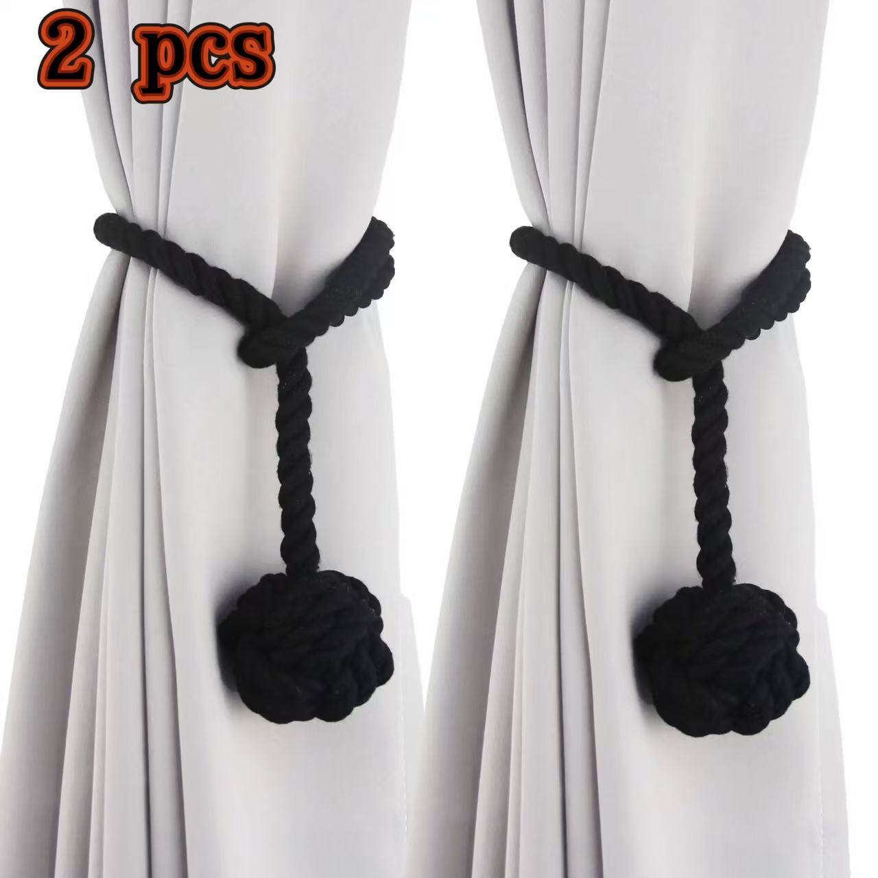 TEMU Set Of 2 High-end Nordic Minimalist Curtain Tiebacks With Tassel Balls | Versatile Home Decor | Curtain Holdbacks For Bedroom, Living Room,
