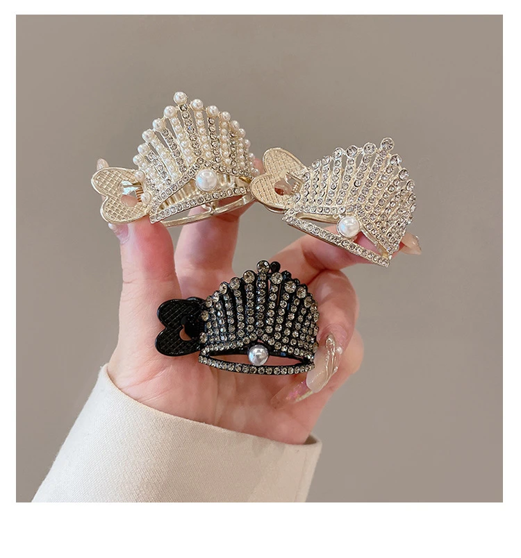 1pc elegant crystal shark hair claw for women sparkling   design durable alloy ideal for thick long hair ponytails stylish hair accessory   accessory alloy hairpin hair claw clip details 2