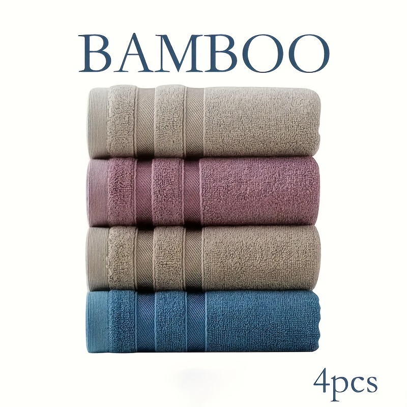 

4pcs Bamboo Hand Towel Set - Absorbent & Skin-friendly - Ideal Gift For Family - & Bathroom Supplies - 29x13in