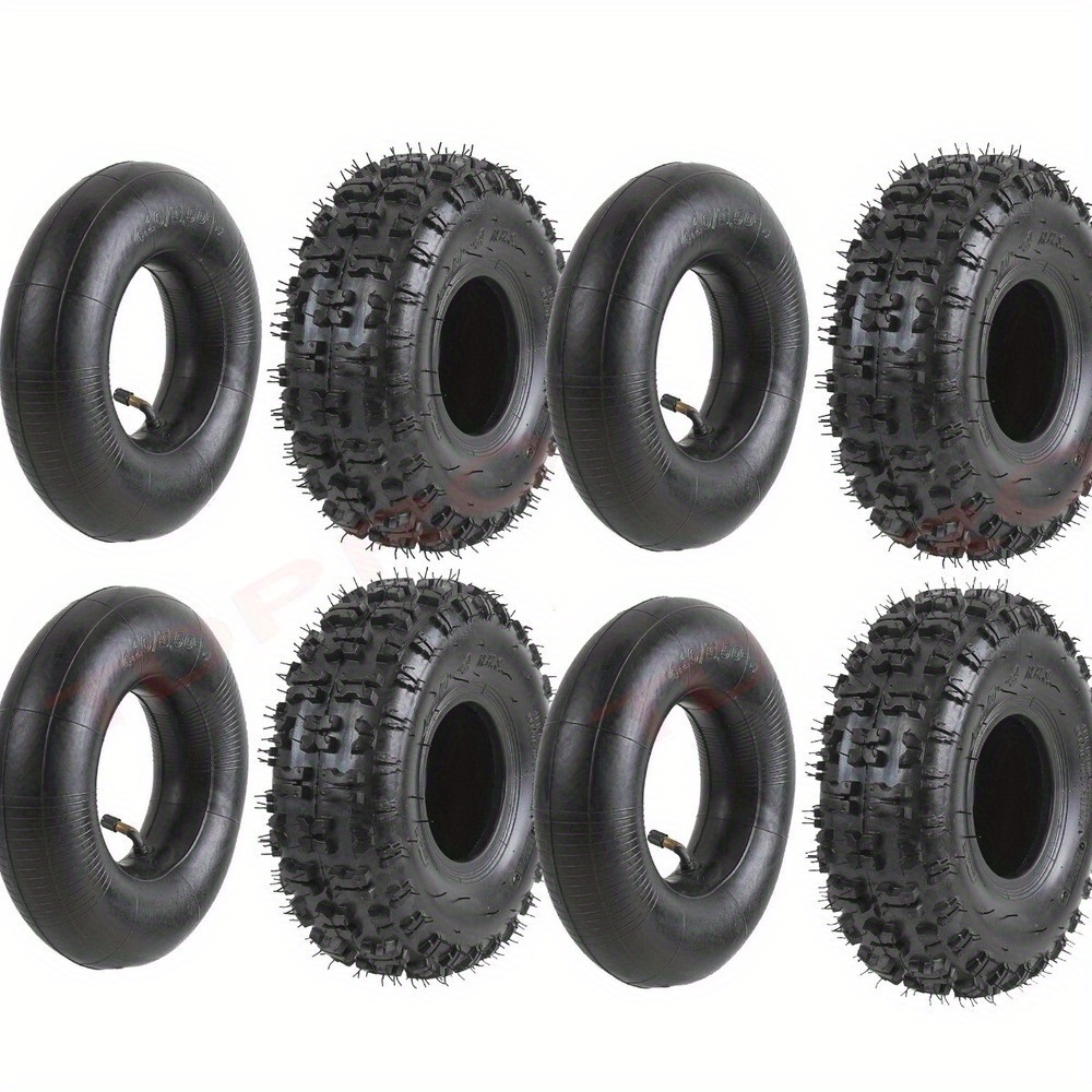 TEMU Off-road 4pcs 4.10/3.50-4 Tire & Tube 4.10-4 For Garden Lawn Mower Snow Blower , Utility Tires, Offroad Tires, Rugged Tread Pattern, Tires,