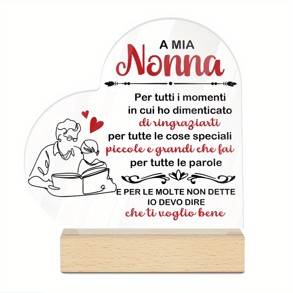 TEMU 2d Flat Putuo Decoration 1pc -shaped Acrylic Sign, Gift For My Grandma For All The Times I Forgot To Thank Her, Home Farmhouse Fireplace Living
