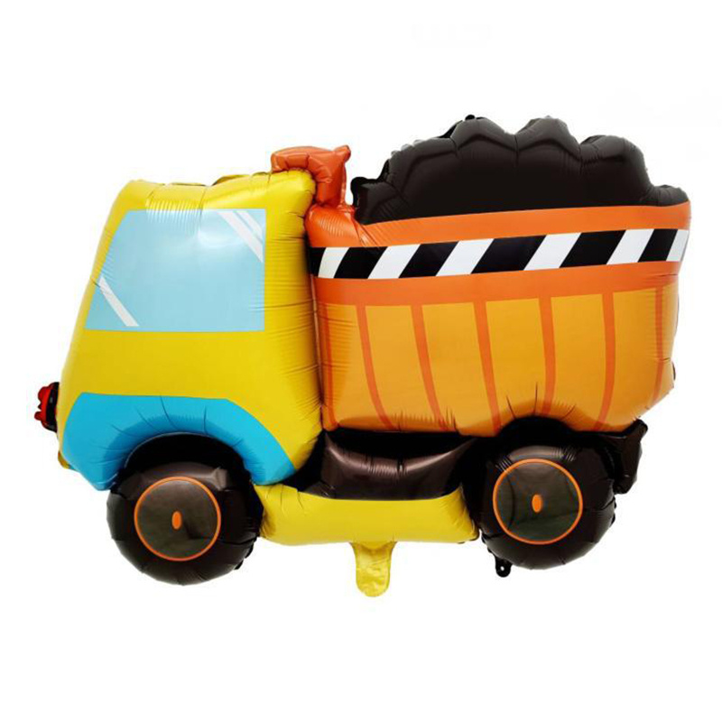 Image of 1pc Dumper Loader Truck Foil Balloon Engineering Party Balloons For Construction Theme Birthday Party Decorations Balloon,photography Props, Indoor/outdoor Shooting Accessories Christmas Decor