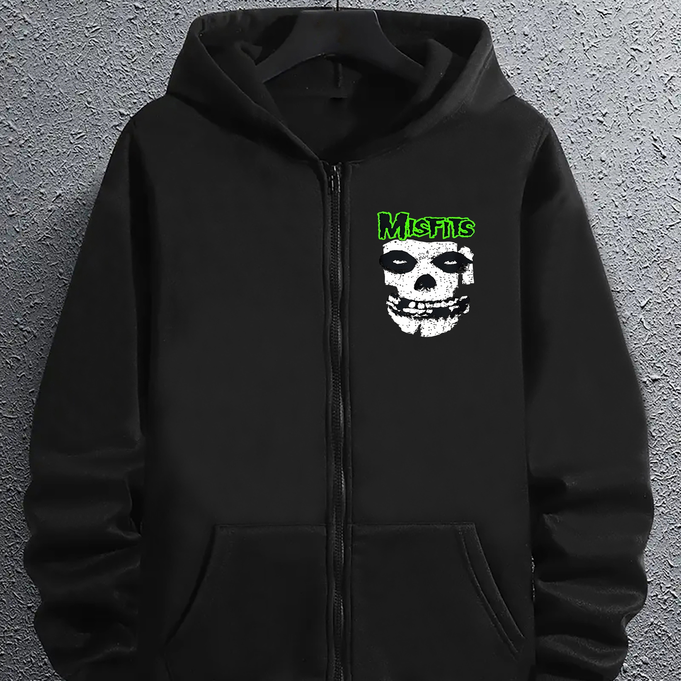 

Men's Casual Fashion Hoodies With Unique Face Graphic, Zip Hooded Sweatshirt, Knit Fabric, Regular Fit, 100% Polyester, Hooded Collar, Slight Stretch