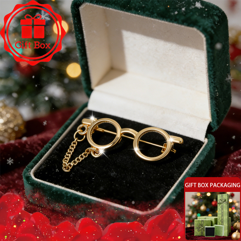 E-shop 1 Stück Damen Französische Brosche - 18k vergoldetes Brillenzubehör für Partys, & Geschenke, Europäischer Stil Klassische Geschenkbox für