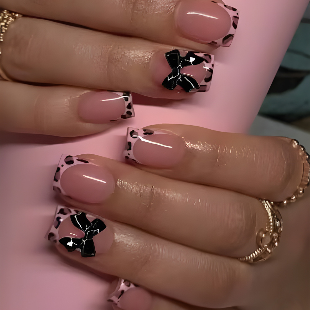 TEMU 72pcs 3boxs Unique Short Square Cute Turtle Pattern On Fake Nail Wearable Nail