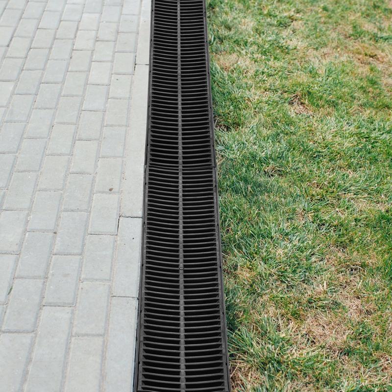 drainage channel channel drain with plastic grid 14 5x8x100cm hdpe floor drain garage floor drain 3 x 39 channel drainage grids with 3 end caps for garden driveway 3pcs set