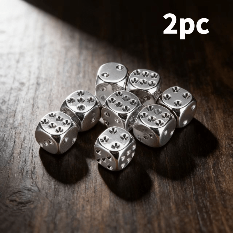 E-shop Ein Paar hochwertige silberne Würfel mit präziser Galvanisierung, und langlebig, für verschiedene Umgebungen wie Bars, KTVs, Brettspiele, LARP