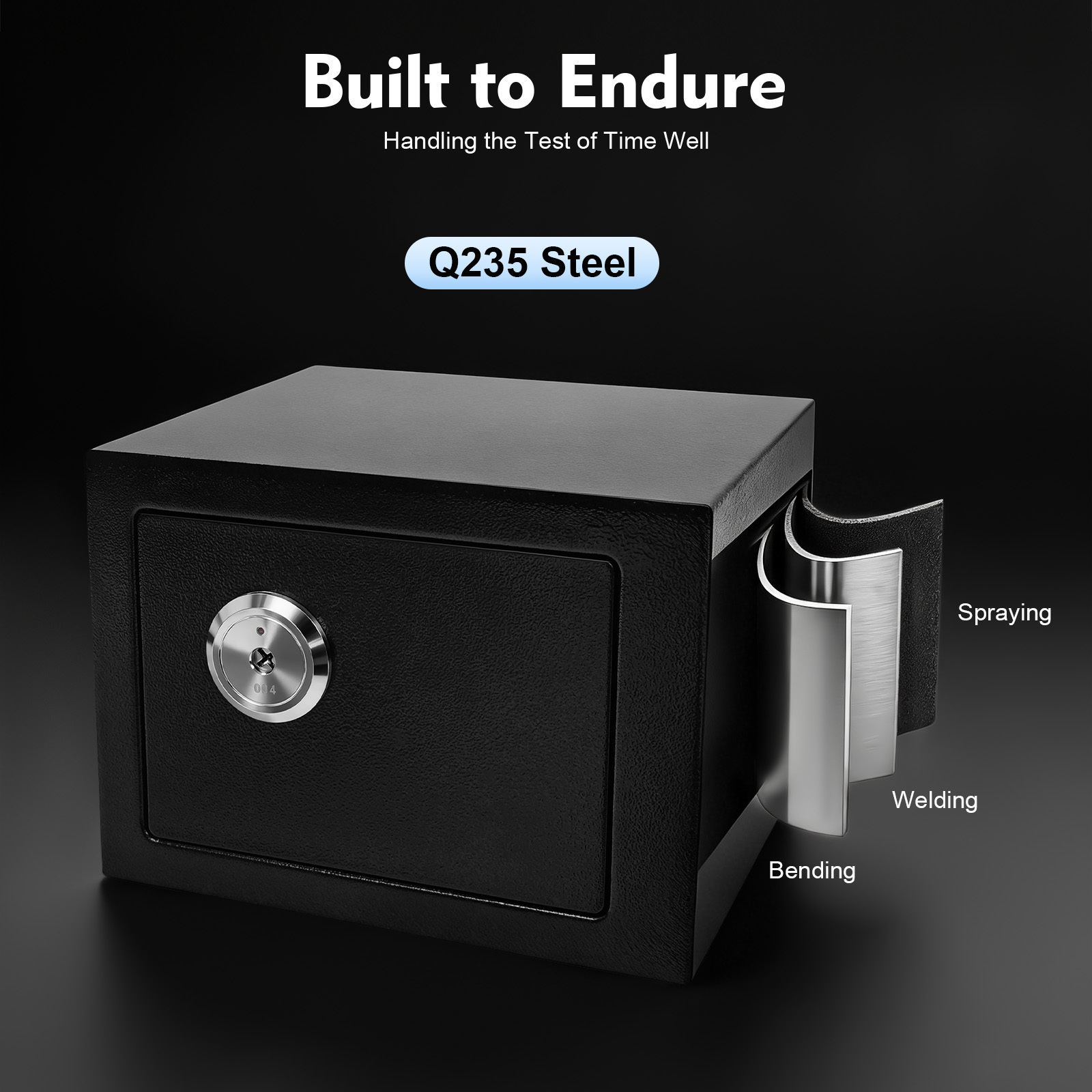 TEMU Heavy Duty Mechanical Safe Box With Key Lock, Anti Theft For Home Office, Durable Storage Cabinet To Keep Cash, Jewelry And Important Documents