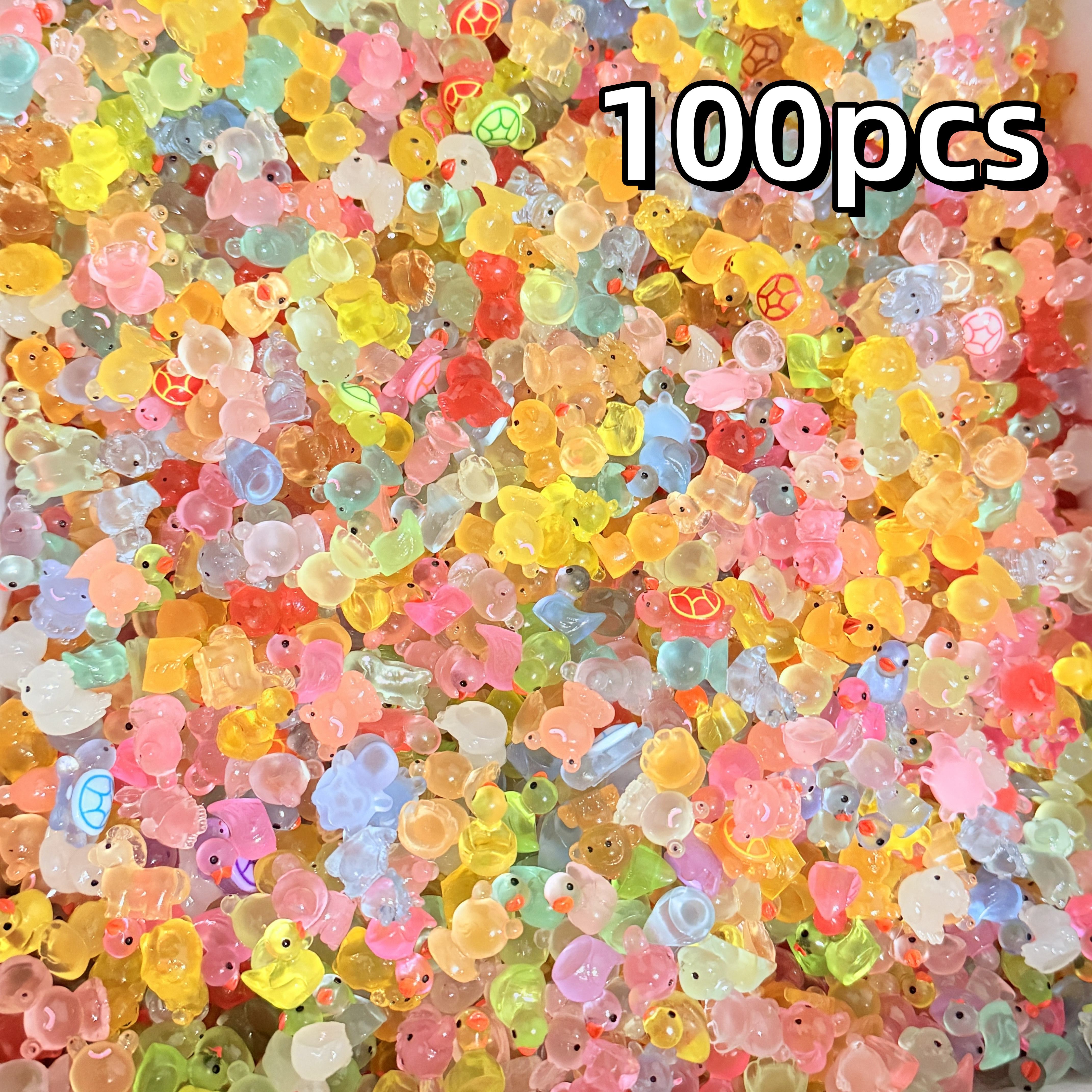 100pcs -the-dark Resin Mini Animals: Glowing Ducks, , And Frogs With Turtle Figurines, No Power Needed, Perfect For Gardens, Party Favors, , Or Aquarium Decorations,random Style