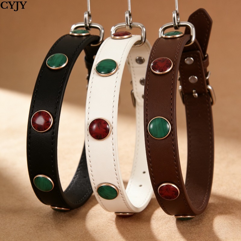 Light Luxury Pet Collar with Colorful Beads